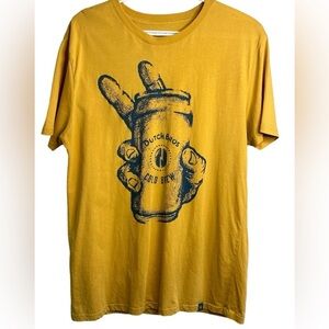 ✌️Dutch Bros Coffee COLD BREW Gold Yellow with Blue 100% Cotton ‘92
